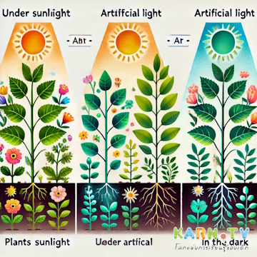 การเจริญเติบโตของพืชในสภาวะแสงที่ต่างกัน